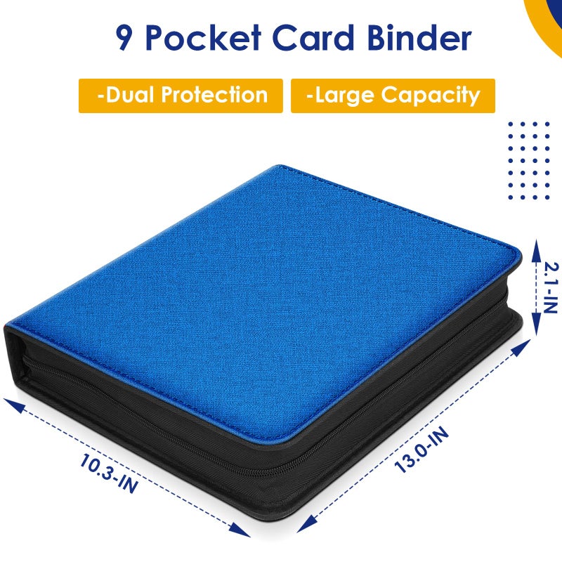 Kitoyz 900 Pockets Card Binder  Trading Card Album Display Holder  PU Cover Zip Binder for Cards  Durable Card Holder Album for TCG Game Cards and Sports Cards - Image 4